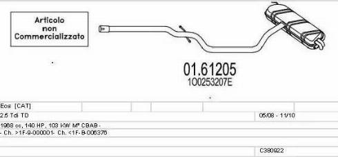 MTS C380922025093 - Система випуску ОГ autocars.com.ua