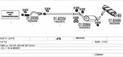 MTS C380941028509 - Система випуску ОГ autocars.com.ua