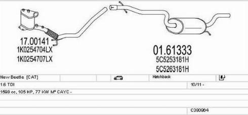MTS C380964030028 - Система випуску ОГ autocars.com.ua
