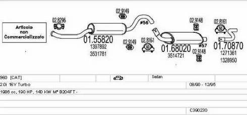 MTS C390230008157 - Система випуску ОГ autocars.com.ua