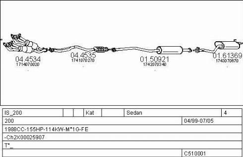 MTS C510001030227 - Система випуску ОГ autocars.com.ua