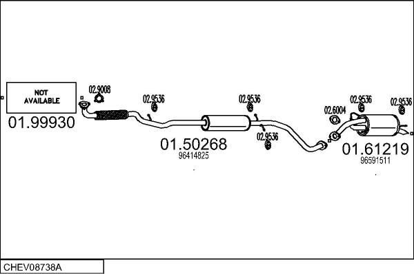MTS CHEV08738A022305 - Система випуску ОГ autocars.com.ua