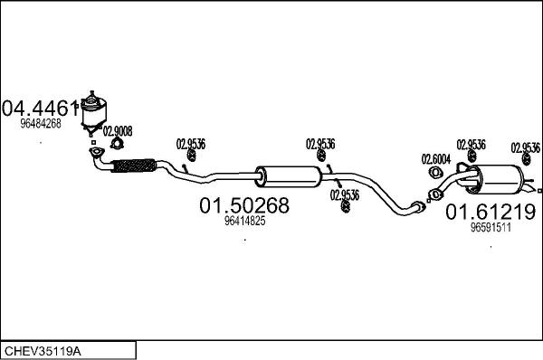 MTS CHEV35119A018529 - Система випуску ОГ autocars.com.ua
