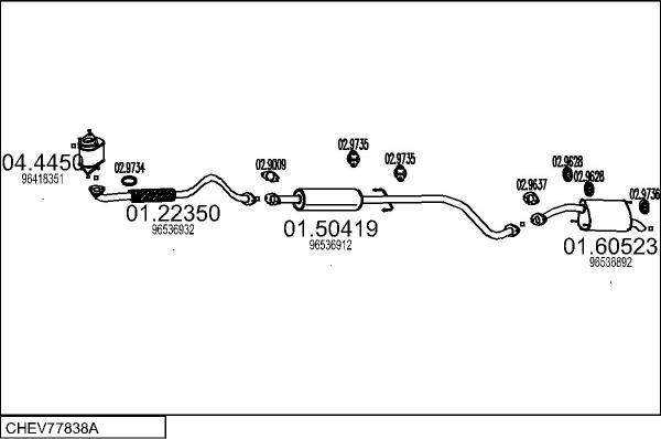 MTS CHEV77838A057132 - Система випуску ОГ autocars.com.ua