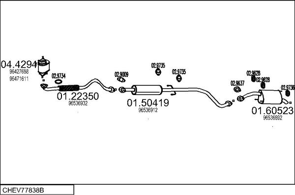 MTS CHEV77838B057132 - Система випуску ОГ autocars.com.ua