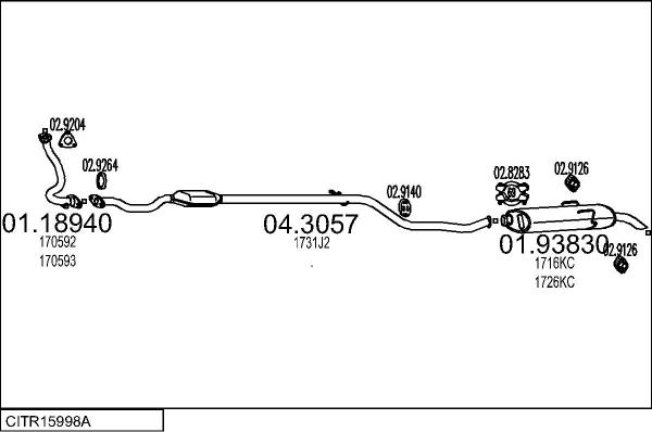 MTS CITR15998A129574 - Система випуску ОГ autocars.com.ua