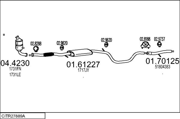 MTS CITR27889A024523 - Система випуску ОГ autocars.com.ua