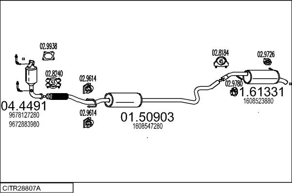 MTS CITR28807A122967 - Система випуску ОГ autocars.com.ua