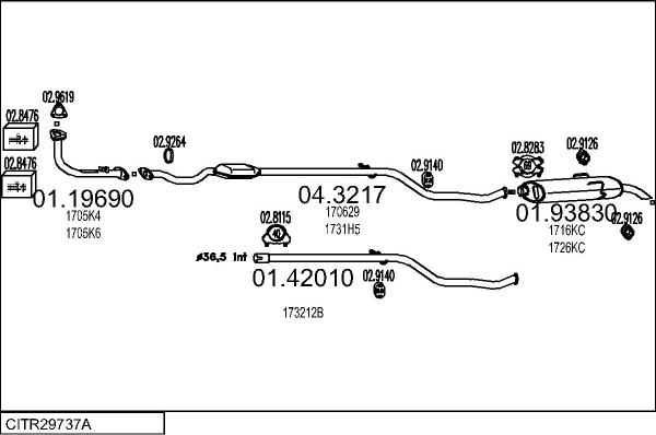 MTS CITR29737A021089 - Система випуску ОГ autocars.com.ua