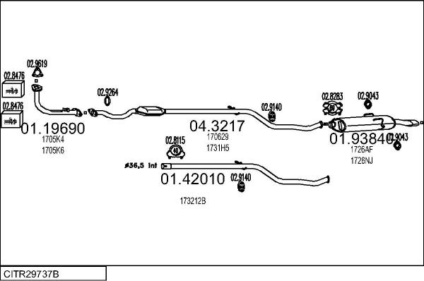 MTS CITR29737B021089 - Система випуску ОГ autocars.com.ua