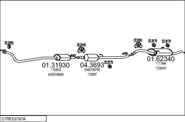MTS CITR33787A134080 - Система випуску ОГ autocars.com.ua