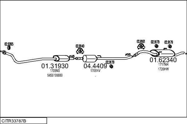MTS CITR33787B134080 - Система випуску ОГ autocars.com.ua