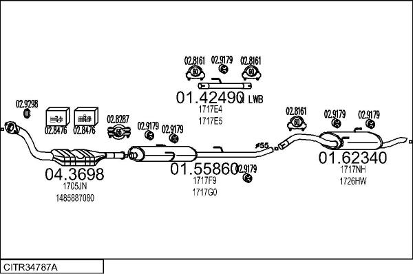 MTS CITR34787A134080 - Система випуску ОГ autocars.com.ua