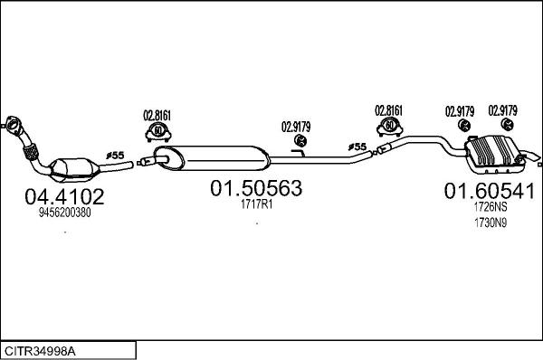 MTS CITR34998A122469 - Система випуску ОГ autocars.com.ua