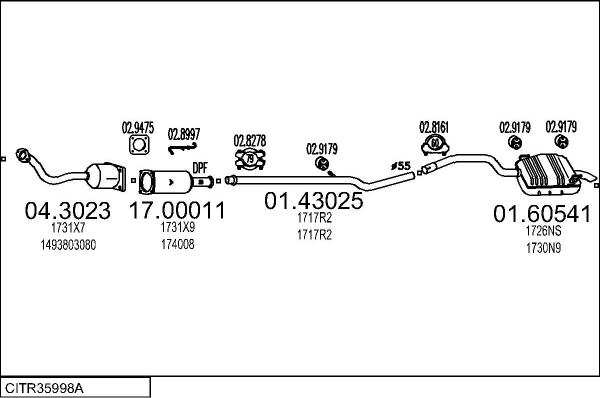MTS CITR35998A122469 - Система випуску ОГ autocars.com.ua