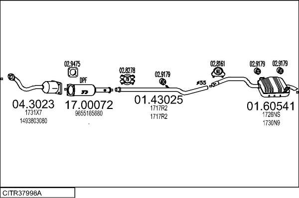 MTS CITR37998A122469 - Система випуску ОГ autocars.com.ua
