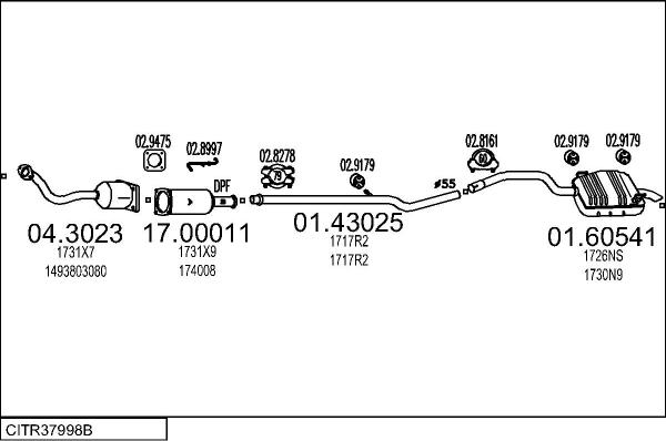 MTS CITR37998B122469 - Система випуску ОГ autocars.com.ua