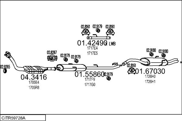 MTS CITR59728A015093 - Система випуску ОГ autocars.com.ua