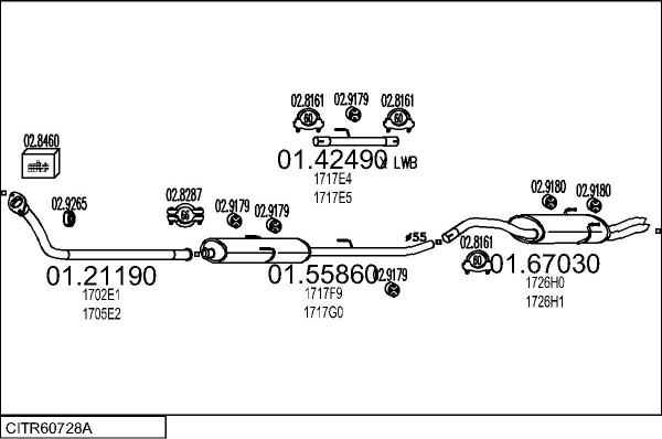 MTS CITR60728A015093 - Система випуску ОГ autocars.com.ua