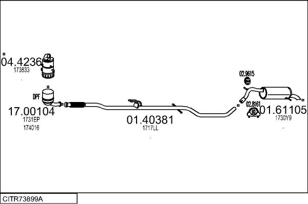 MTS CITR73899A024501 - Система випуску ОГ autocars.com.ua