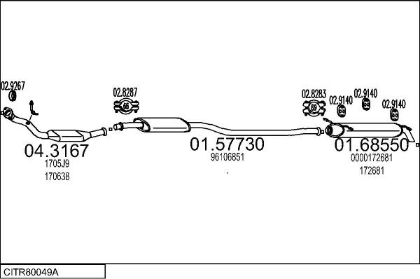 MTS CITR80049A002266 - Система випуску ОГ autocars.com.ua