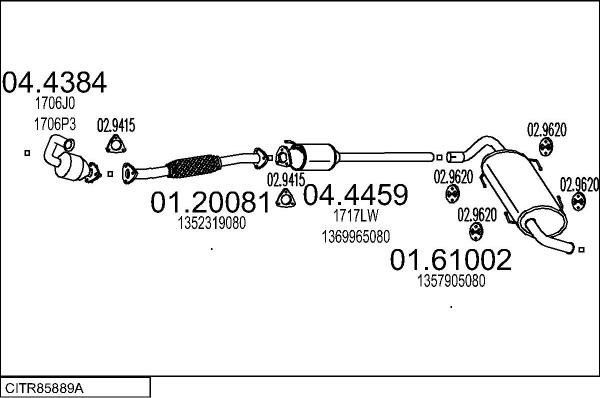 MTS CITR85889A019581 - Система випуску ОГ autocars.com.ua