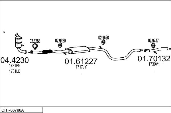 MTS CITR86780A024523 - Система випуску ОГ autocars.com.ua