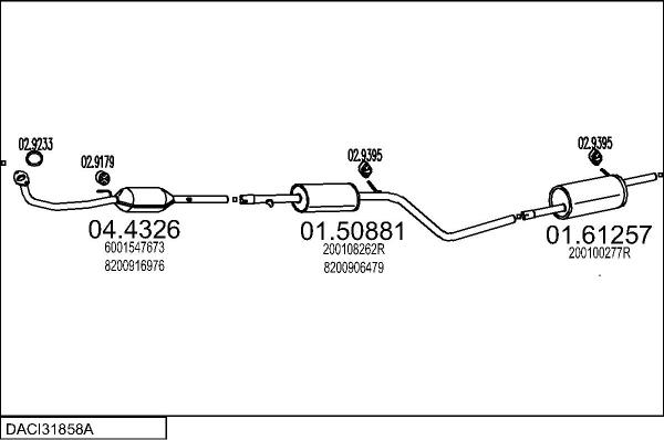 MTS DACI31858A027577 - Система випуску ОГ autocars.com.ua