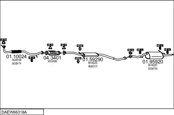 MTS DAEW66318A054950 - Система випуску ОГ autocars.com.ua