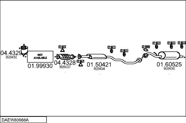 MTS DAEW80988A016515 - Система випуску ОГ autocars.com.ua