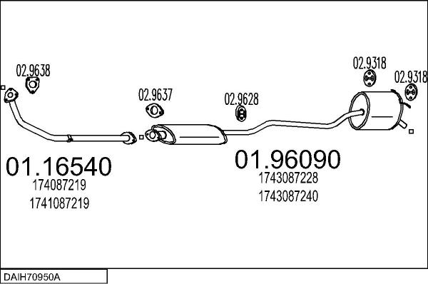 MTS DAIH70950A004343 - Система випуску ОГ autocars.com.ua