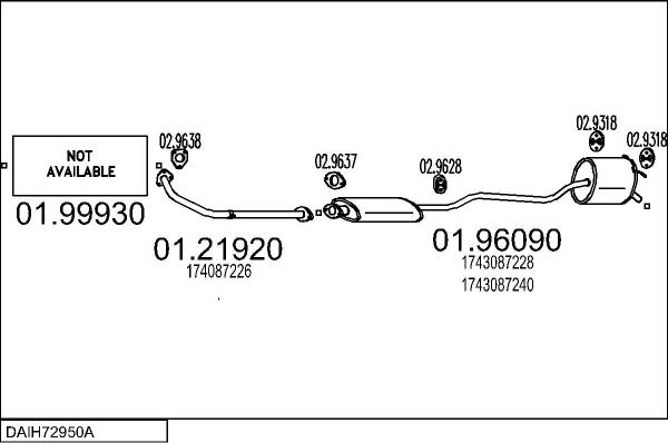 MTS DAIH72950A004343 - Система випуску ОГ autocars.com.ua