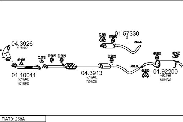 MTS FIAT01258A019481 - Система випуску ОГ autocars.com.ua