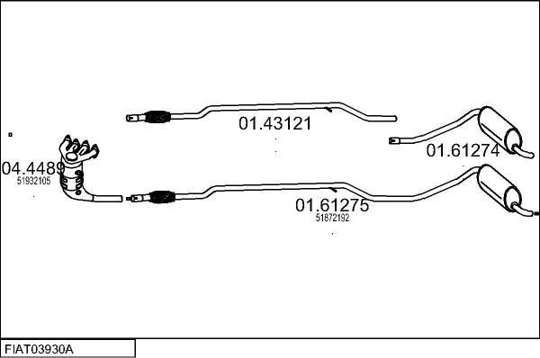 MTS FIAT03930A009274 - Система выпуска ОГ avtokuzovplus.com.ua