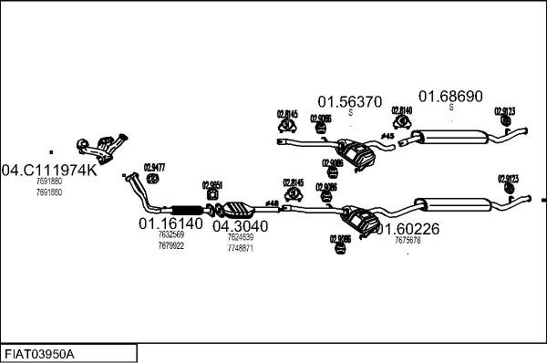 MTS FIAT03950A008278 - Система випуску ОГ autocars.com.ua