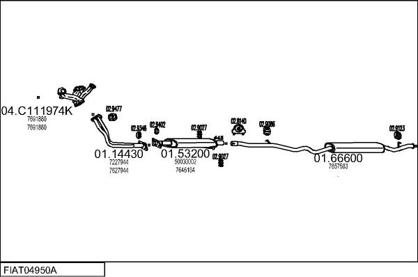 MTS FIAT04950A008278 - Система випуску ОГ autocars.com.ua