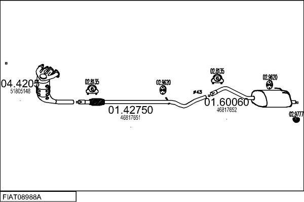 MTS FIAT08988A059291 - Система випуску ОГ autocars.com.ua
