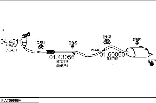 MTS FIAT09988A059291 - Система випуску ОГ autocars.com.ua