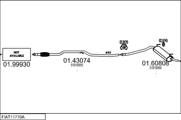 MTS FIAT11770A026621 - Система випуску ОГ autocars.com.ua