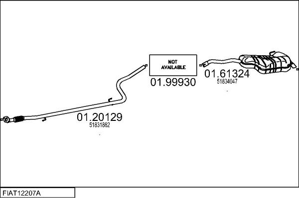 MTS FIAT12207A012206 - Система випуску ОГ autocars.com.ua