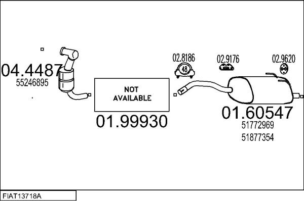 MTS FIAT13718A027951 - Система випуску ОГ autocars.com.ua