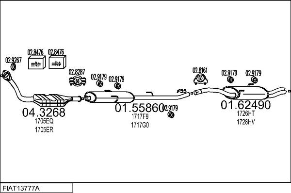MTS FIAT13777A011753 - Система випуску ОГ autocars.com.ua