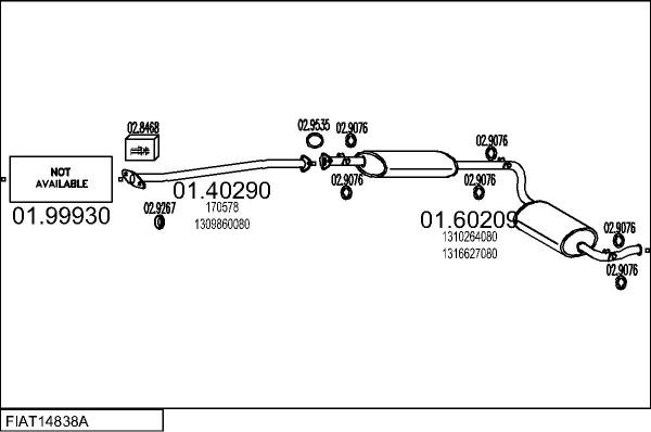 MTS FIAT14838A020226 - Система випуску ОГ autocars.com.ua