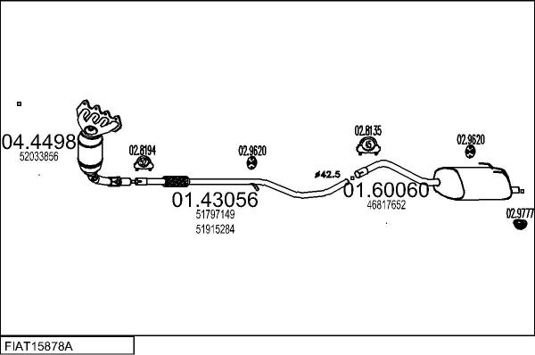 MTS FIAT15878A009256 - Система випуску ОГ autocars.com.ua
