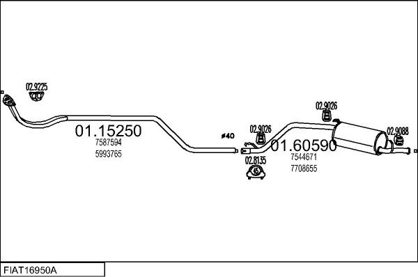 MTS FIAT16950A002563 - Система випуску ОГ autocars.com.ua