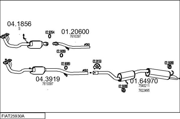 MTS FIAT25930A002643 - Система випуску ОГ autocars.com.ua