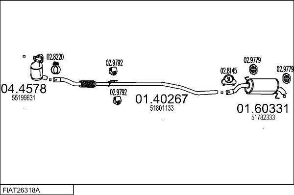 MTS FIAT26318A032824 - Система випуску ОГ autocars.com.ua