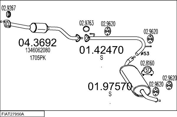 MTS FIAT27950A016487 - Система випуску ОГ autocars.com.ua