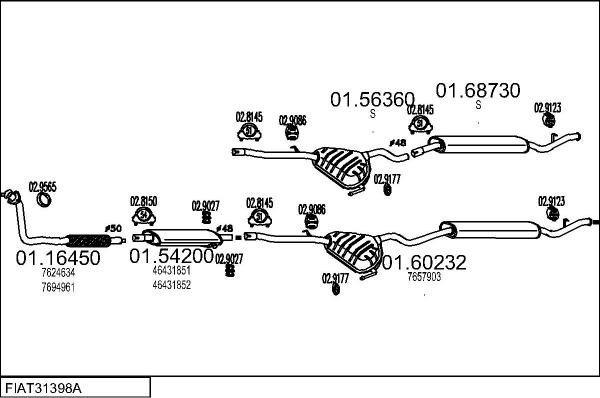 MTS FIAT31398A008338 - Система випуску ОГ autocars.com.ua