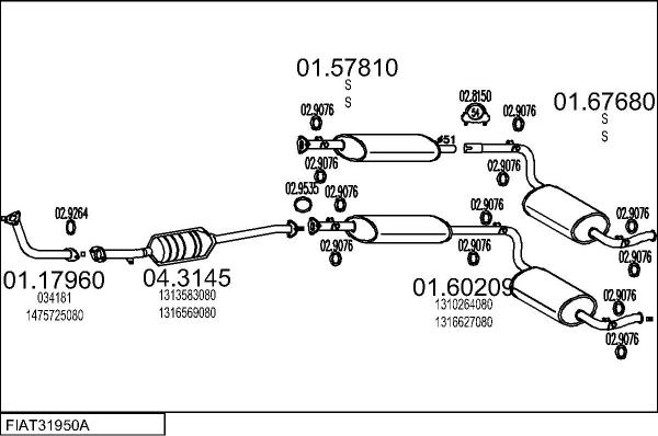MTS FIAT31950A011847 - Система випуску ОГ autocars.com.ua